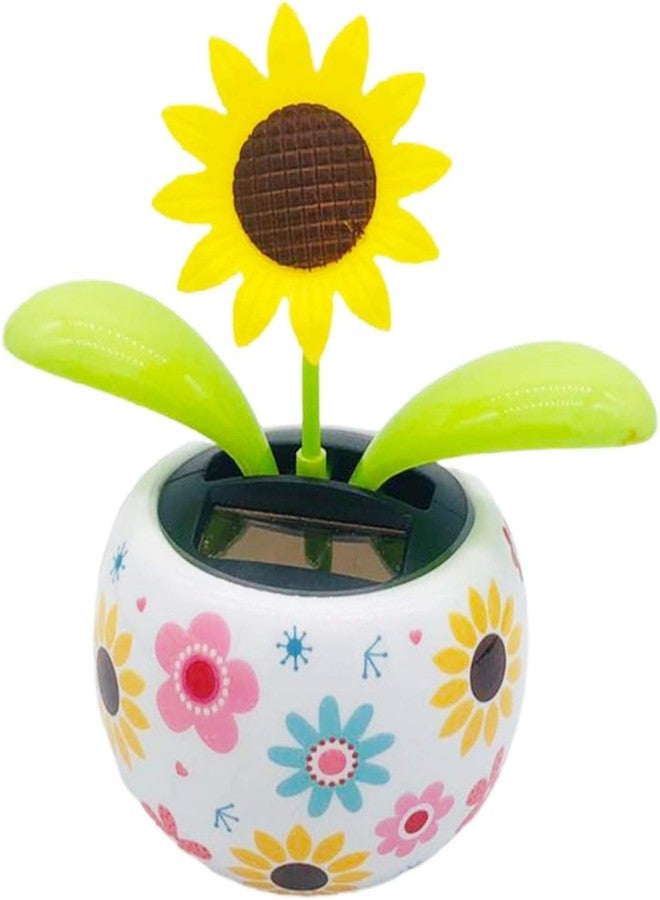 DPWOUM 1PCS Solar Dancing Flowers Solar Powered Dancing Sunflower, Cute Solar Powered Dancing Swinging Flower Toy, Swinging Solar Power Flip Flap Flower Decor Toys for Car Home Desk (Sunflower) - Image 1